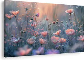 Obraz - Kvety v pastelových farbách (90x60 cm)