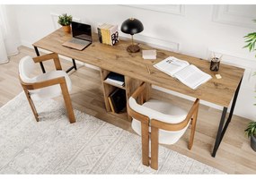Písací stôl Twin Study Desk - Atlantic Pine, Black