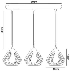 Luster na lanku CEED 3xE27/60W/230V biela