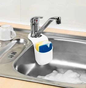 Erga Basic, drezový silikónový držiak na špongiu 100x4x195 mm, žltá, ERG-07867