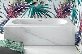 Besco Akrylátová obdĺžniková vaňa Vitae Slim Plus 150x75, s prepadom BESCO-Typ výpuste: Alcaplast Click-Clack so štrbinovým prepadom, grafit, BESCO-R…