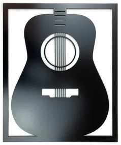 Veselá Stena Drevená nástenná dekorácia Klasická gitara čierna