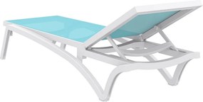PACIFIC záhradné lehátko white/tuquoise
