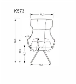 Jedálenské kreslo K573 popolavo sivé