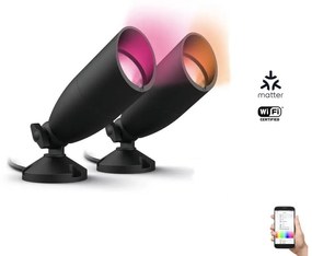 WiZ WiZ -SADA 2x LED RGBW Stmievateľné vonkajšie svietidlo SPOT LED/10W/230V IP65 Wi-Fi WI0118