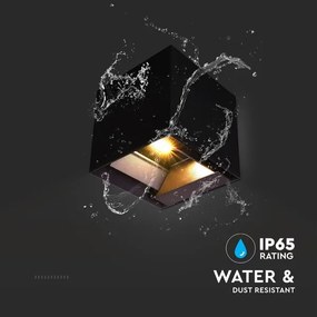 LED solárne nástenné svietidlo senzor LED/9W/3,7V 3000-5000K IP65 čierne