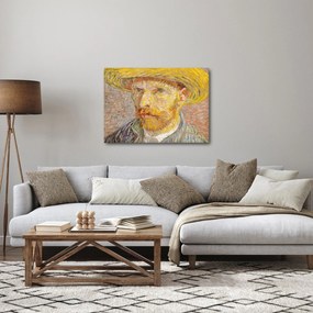 Obraz - Vincent van Gogh, Self-Portrait with a Straw Hat (The Potato Peeler), reprodukcia (70x50 cm)