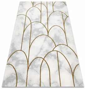 Koberec EMERALD exkluzívny 1016 glamour, styl art deco, marmur krém / zlatý