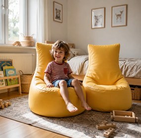 Gaming set 2× sedací vak Seat S žltý – ekokoža