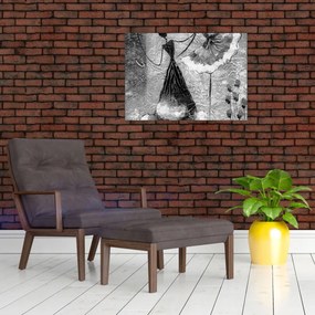 Sklenený obraz - Africká maľba (70x50 cm)