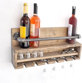 Kuchyňská police BORURAF černá/ořech