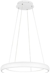 Biele LED stmievateľné závesné svietidlo s kovovým tienidlom ø 75 cm Cardona – Trio