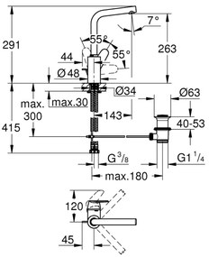 GROHE 23054003 - Umývadlová batéria EURODISC COSMOPOLITAN veľkosť L chróm