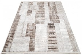 Dizajnový vintage koberec s geometrickými vzormi v hnedých odtieňoch Šírka: 80 cm | Dĺžka: 150 cm