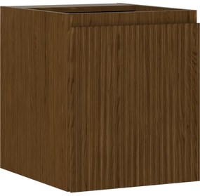 Mexen Rivel, kúpeľňová skrinka 40 cm, 1 dvierka, drážkovaná, orech, 91A21-04047-1-BF86