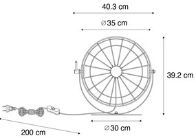 Priemyselná stolná lampa čierna nastaviteľná - Hanze