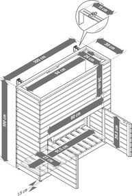 Oddeľovacia stena s kvetináčmi »Tinus« s odkladacím priestorom