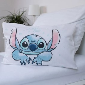 Biele bavlnené detské obliečky do postieľky 100x135 cm Lilo and Stitch "White Star" – Jerry Fabrics