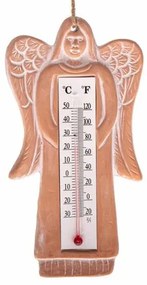 Keramický teplomer anjel Suzane, hnedá, v. 18 cm