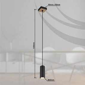 Globo 57911HBW - Luster na lanku ROBBY 1xGU10/35W/230V čierna/hnedá