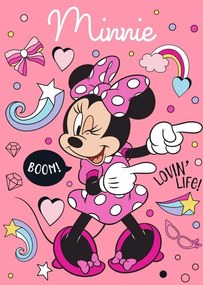 Deka detská flecee Minnie ružová 140x100cm Faro