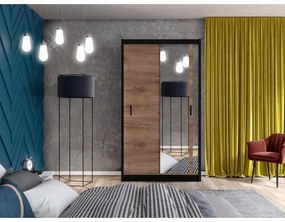 Šatní skriňa so zrkadlom SABRINA 120x215 cm dub craft