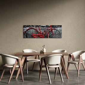 Obraz - Historický bicykel (s hodinami) (90x30 cm)