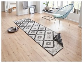 Čierno-krémový vonkajší koberec NORTHRUGS Malibu, 80 x 250 cm