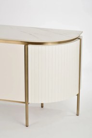 TV stolík Stilig ST120 200 cm ecru/zlatý/mramor