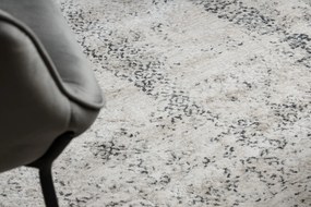 Moderný koberec TULS štrukturálny, strapce 51324 Vintage, vzor rámu slonová kosť / sivá Veľkosť: 160x220 cm