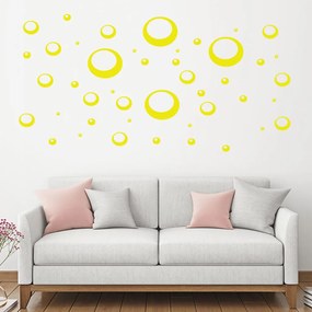 Veselá Stena Samolepka Bubliny Farba: žlutá, Veľkosť: 60 x 70 cm