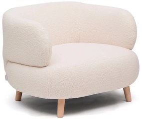 Béžové kreslo z textílie buklé Luisa – Kave Home