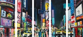 5-dielny obraz farebný New York - 100x50