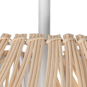 Vidiecka stojaca lampa biela s ratanom - Sam