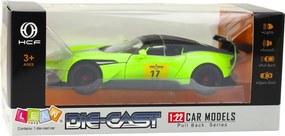 LEAN Toys Športové auto so svetlami Pull-Back Drive Sounds Green 1:22