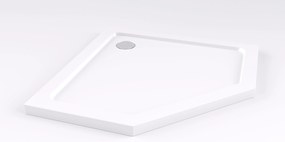 Rea Diamond, sprchovací kút 80x80x195 cm, 6mm číre sklo, čierny profil + biela sprchová vanička, KPL-06900