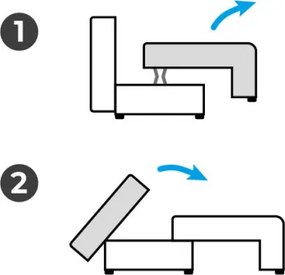 Rohová rozkladacia sedačka FORESTA LL Kronos fľaškovo zelená