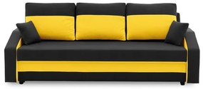 Veľká rozkladacia pohovka HEWLET PLUS color Čierna + žltá