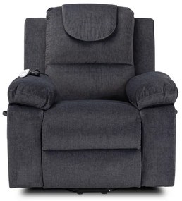 Masážne kreslo s funkciou vstávania MARCOS tmavosivé