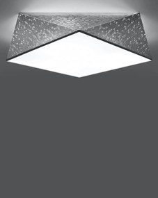 Stropné svietidlo Hexa, 1x sivé plastové tienidlo, (biely plast), (fi 45 cm)