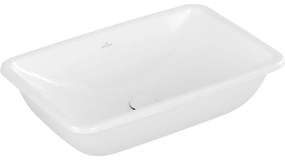 VILLEROY &amp; BOCH Loop &amp; Friends obdĺžnikové zápustné umývadlo bez otvoru, s prepadom, 675 x 450 mm, biela alpská, 4A660001