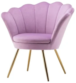 LuxuryForm DESIGN Kreslo FREY VELUR so zlatými nohami - levanduľa