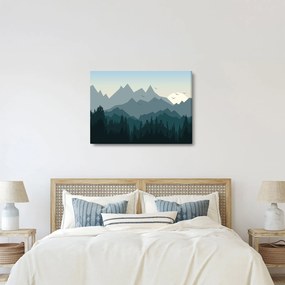 Obraz - Hory pohľadom grafika (70x50 cm)