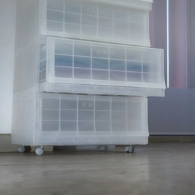 Modulárny úložný box Wave Mist s kolieskami 54,6 x 43,4 x 22 cm, široký - 1 zásuvka - kolieska