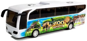 LEAN TOYS Autobus 22 cm s africkým motívom - biely
