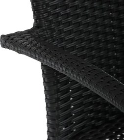 Autronic Záhradná stolička, kov, polyratan, čierna, AZC-S2113 BK