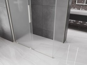 Mexen Velar, sprchový kút s posuvnými dverami 150 x 90 cm, 8mm sklo námraza, brúsená oceľ, 871-150-090-31-97