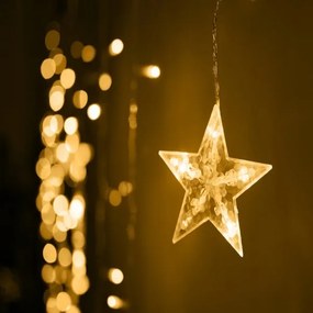 Vianočný svetelný záves 120 LED hviezdy teplá biela VK26212