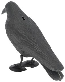 Záhradná figúrka z polyetylénu Crow, 21,5 cm, čierna