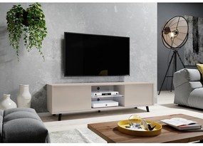 TV skrinka/stolík Leiros (s osvetlením) (sivobéžová + čierna). Vlastná spoľahlivá doprava až k Vám domov. 1099422